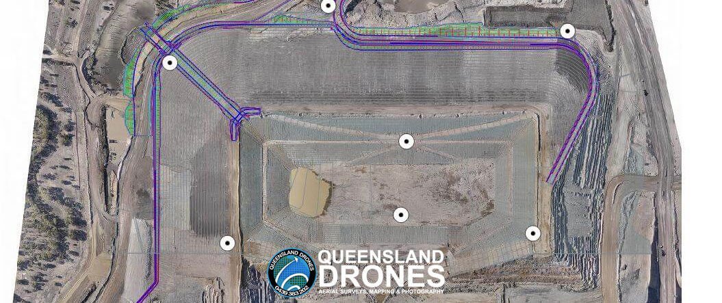 CAD design drawings overlaid on precision topographic imaging