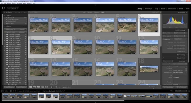 Editing aerial photos in Lightroom