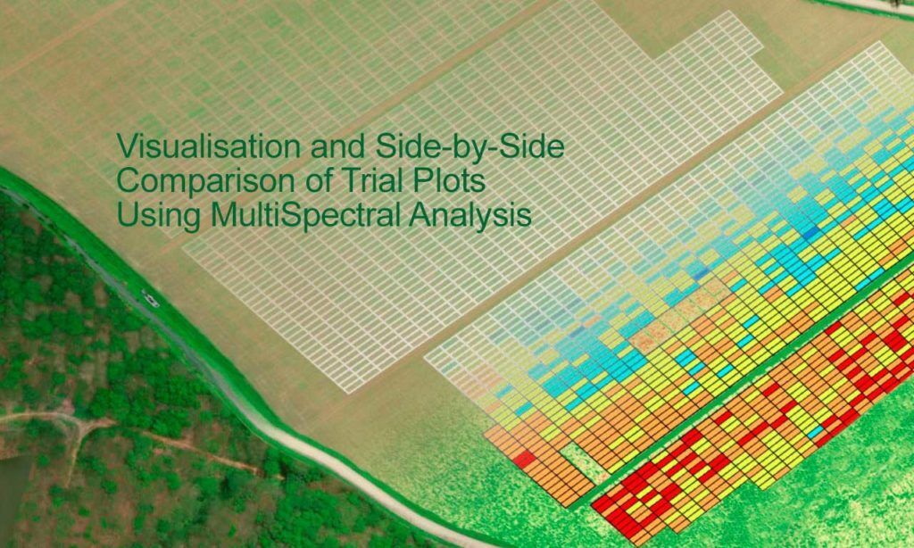 Multispectral visualisation of trial plot performance