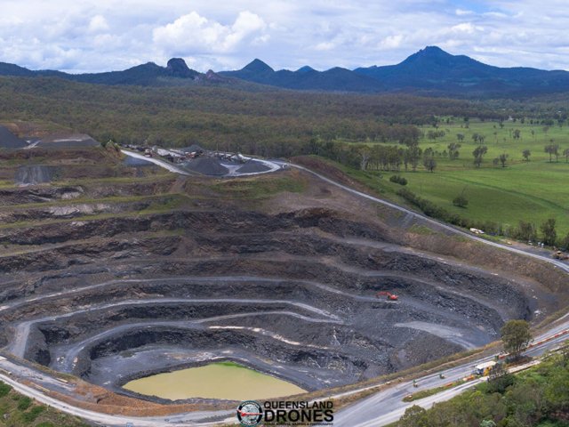 aerial photo of quarry