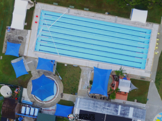 aerial view of swimming pool