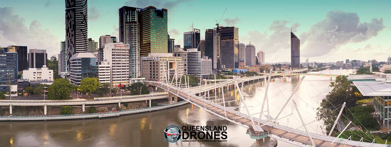 Aerial drone photography of Brisbane CBD